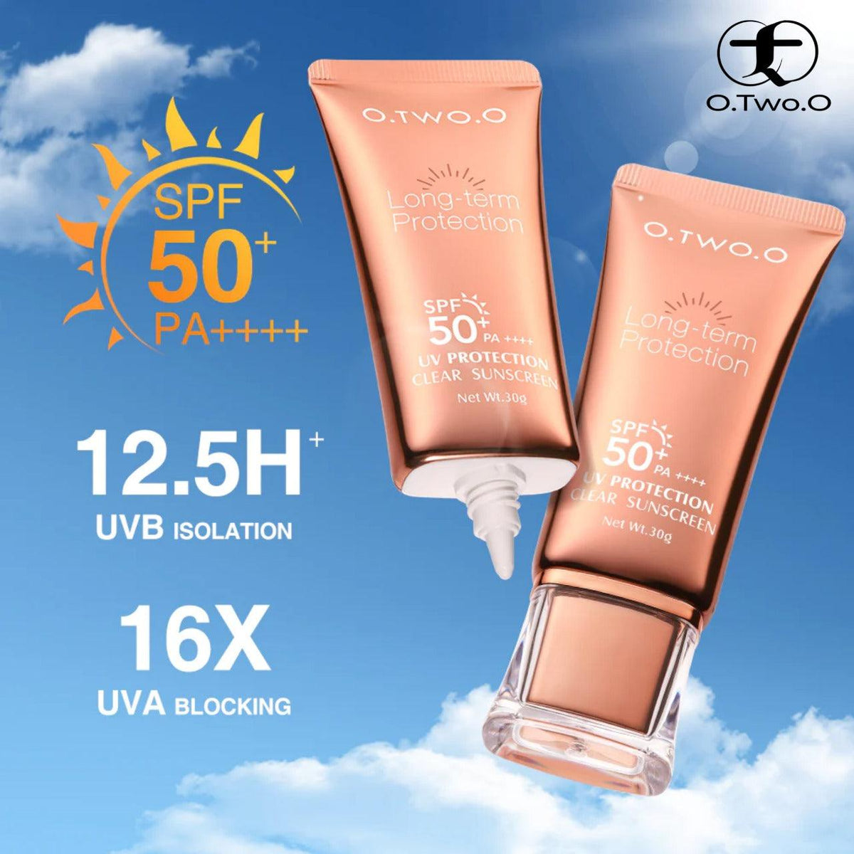 O.TWO.O Suncream Skin Care Sun Protection Lotion SPF 50 - Otwoocosmetics